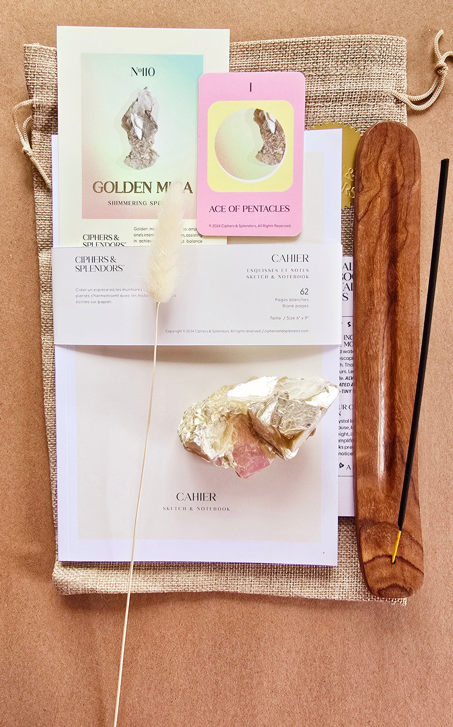 Golden Tarot Crystal & Journal Set