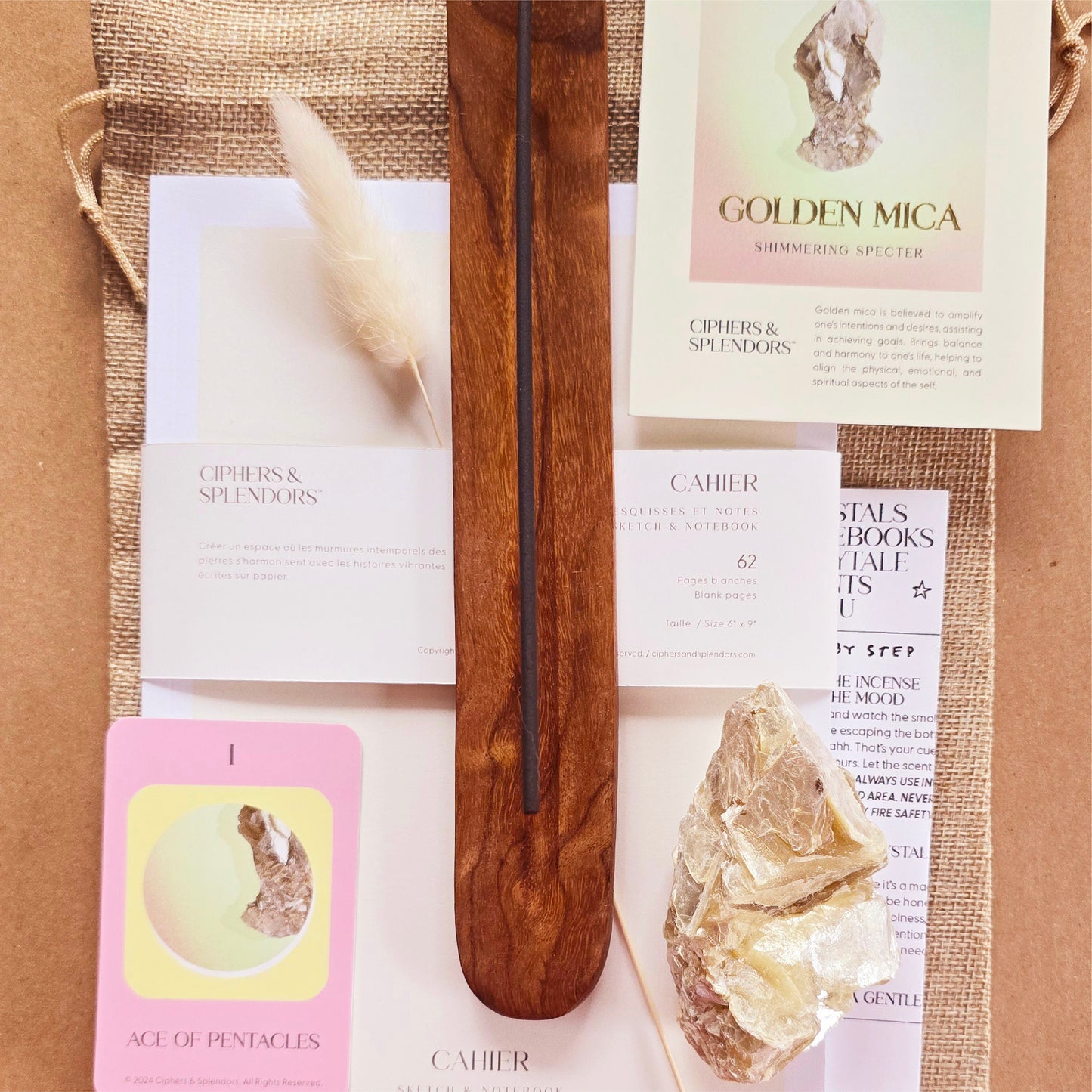 Golden Tarot Crystal & Journal Set