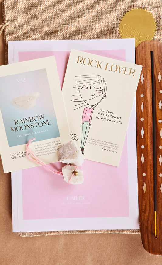 moonstone Crystal & Journal Set