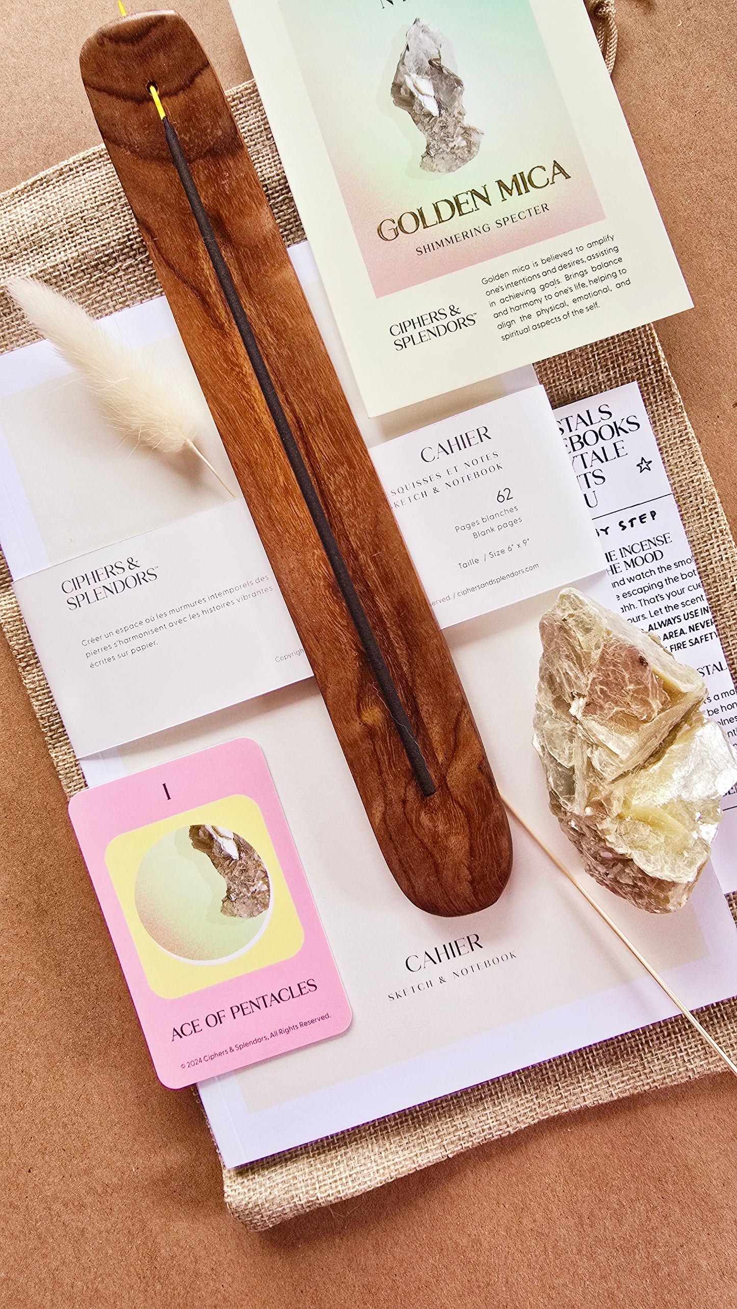Golden Tarot Crystal & Journal Set